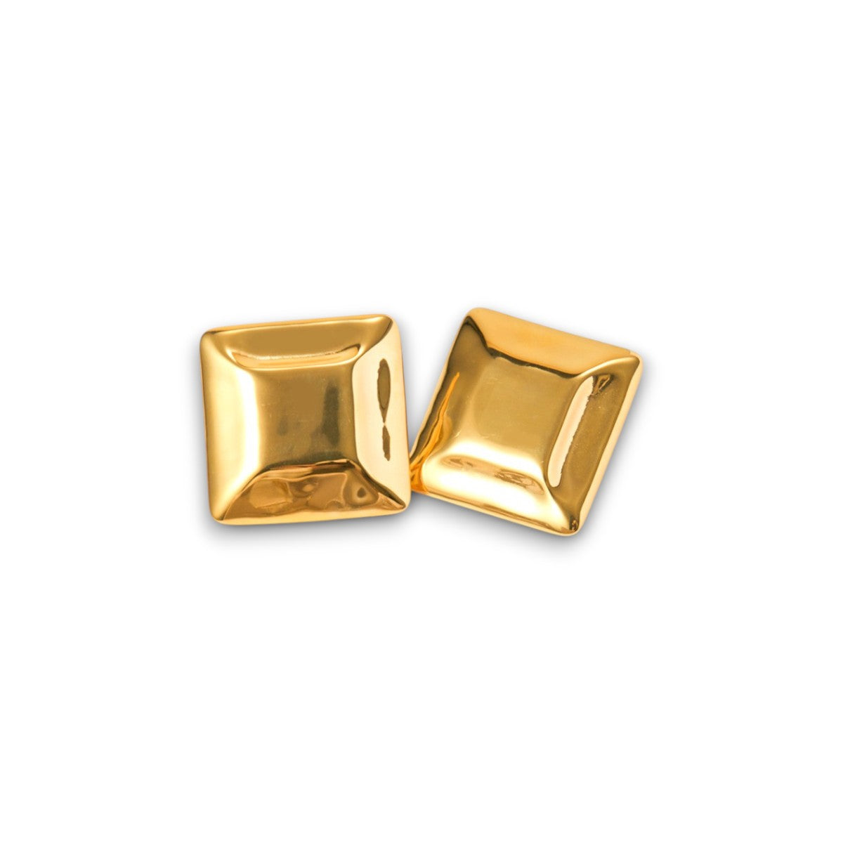 Orecchini quadrati convessi Luxe - oro
