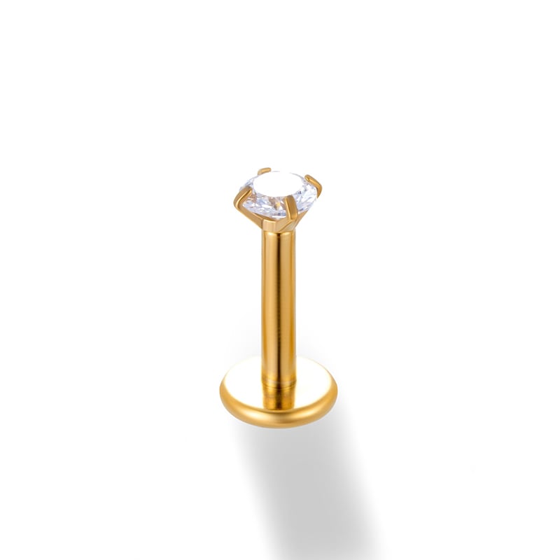 Piercing Transparent Zircon - gold
