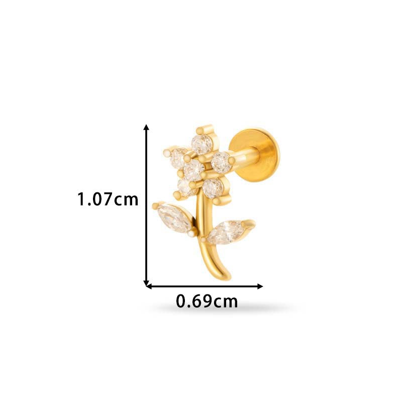 Piercing Whole Flower - gold