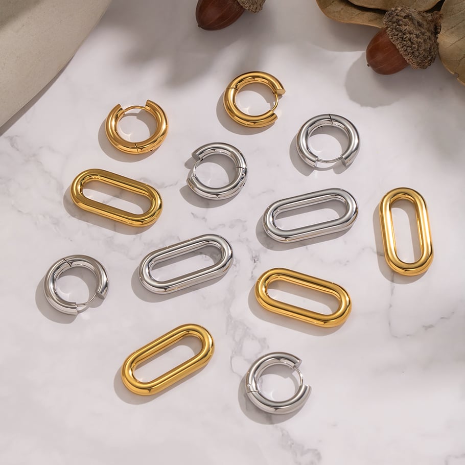 Naušnice Luxe Hoop Circle - gold