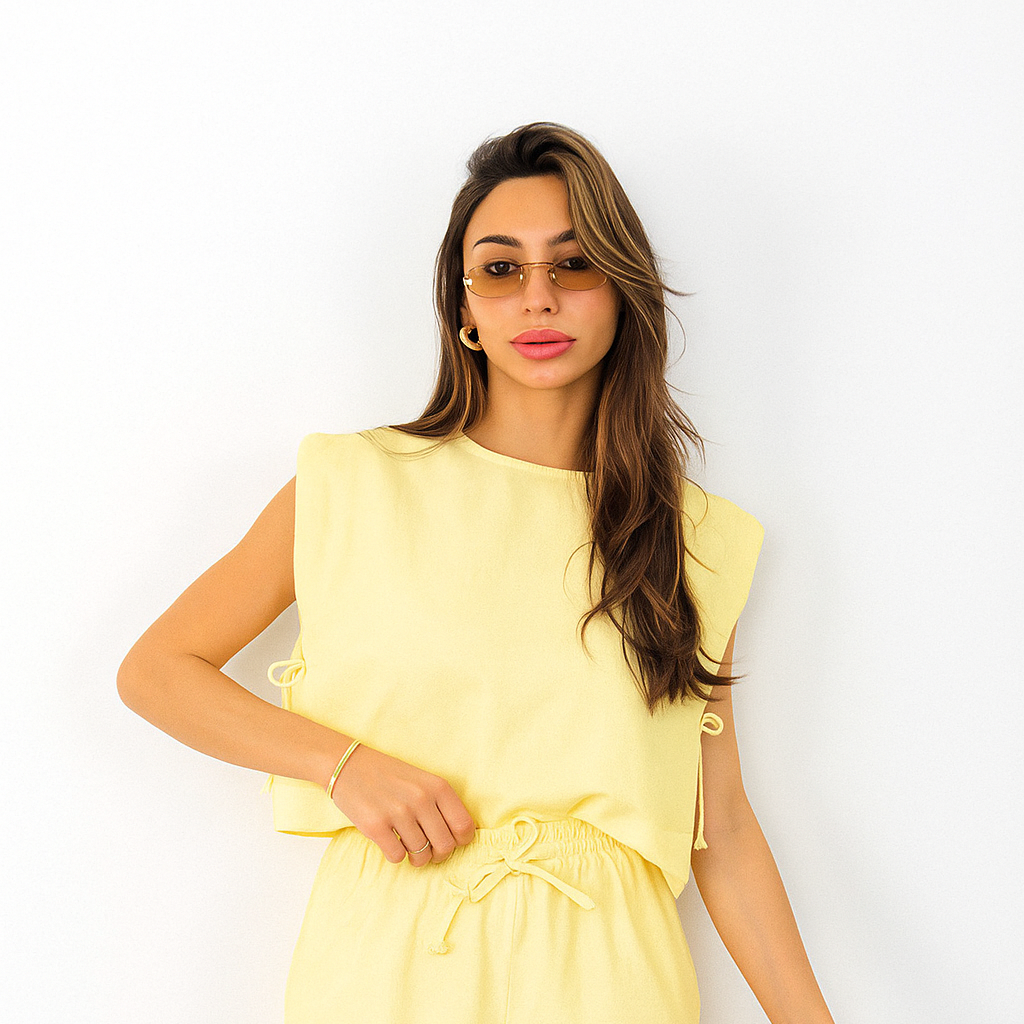 Set Maxi Wadding Crop - yellow