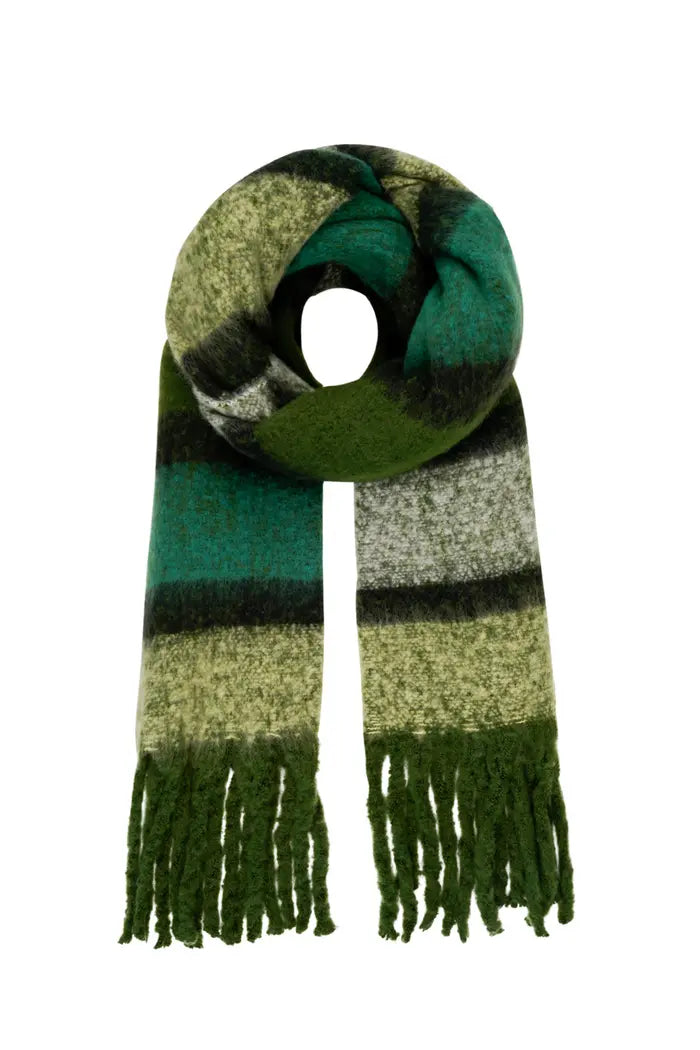 Sciarpa a righe multiple - Verde