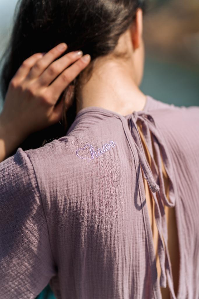 hawe long muslin dress lavander