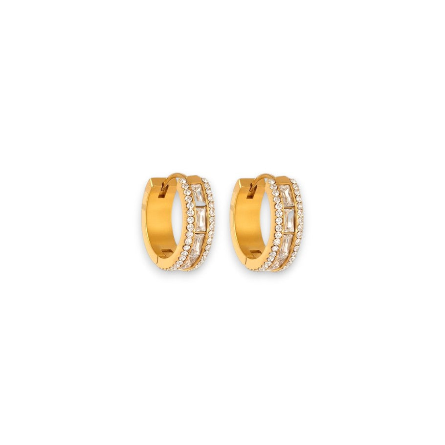 Naušnice Luxe Luxurious Zircon Hoop - gold