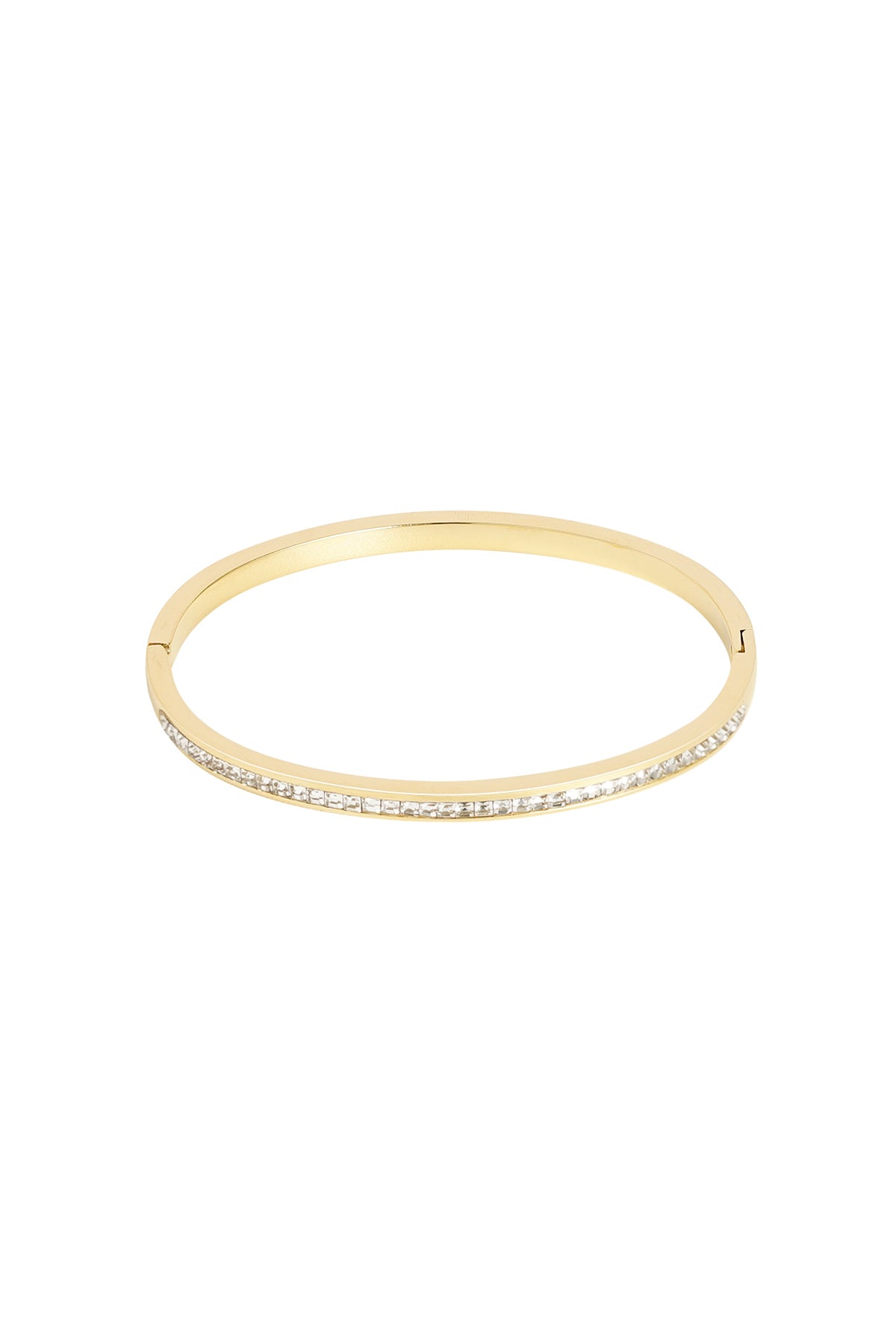 Bracciale Luxe Slave Thin Stones - oro/bianco