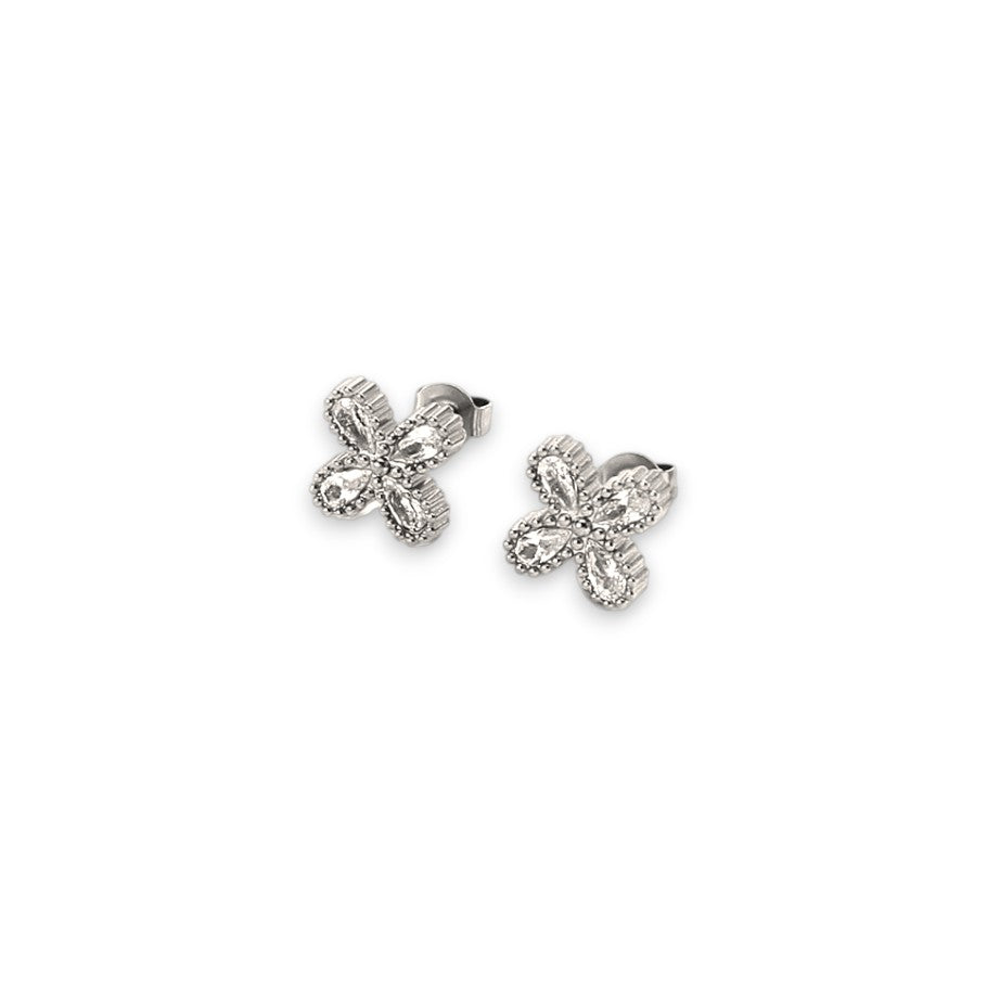 Stud Elegant flower - silver
