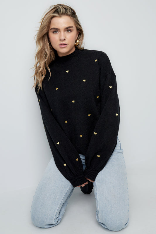 Sweetheart Charm sweater - black