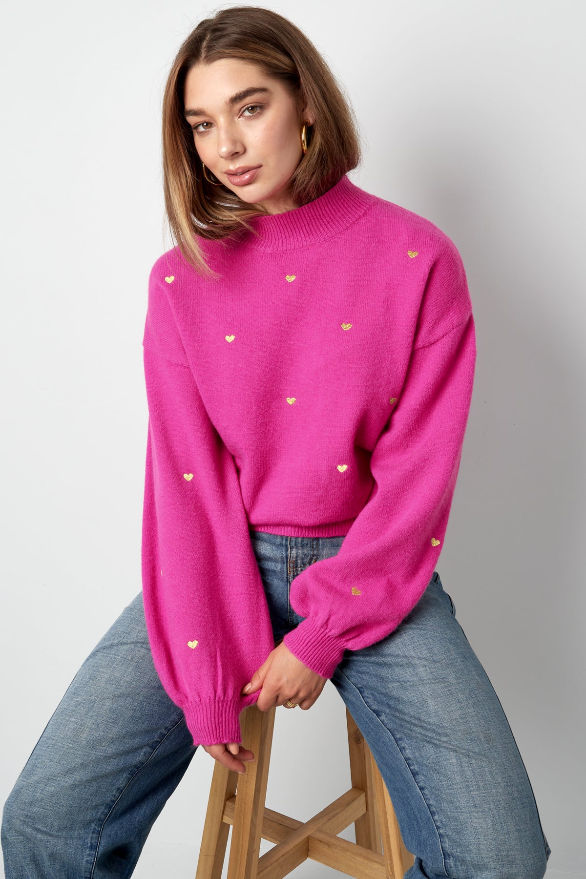 Sweetheart Charm sweater - fuchsia