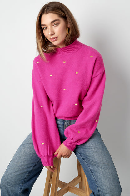 Sweetheart Charm sweater - fuchsia