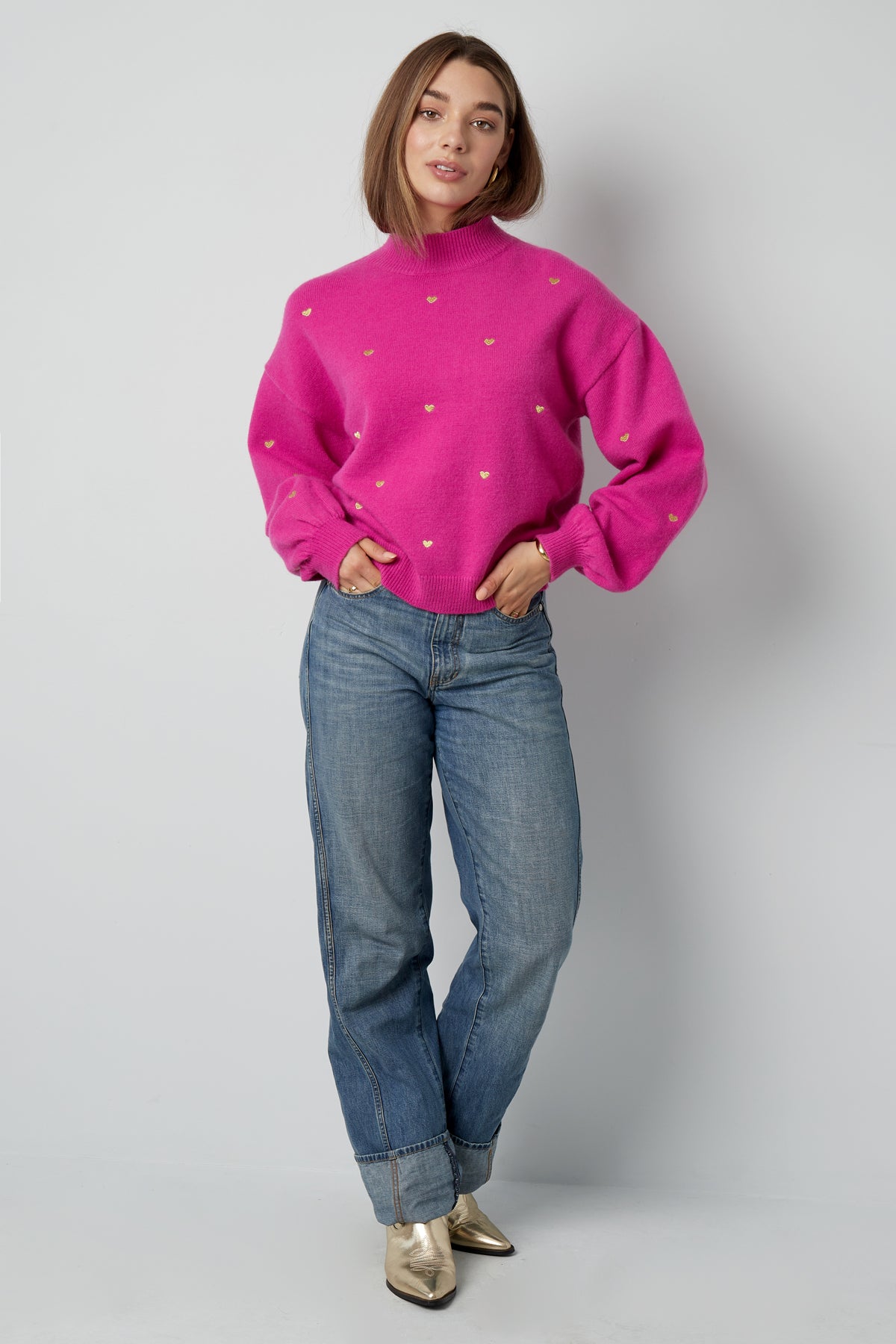 Sweetheart Charm sweater - fuchsia