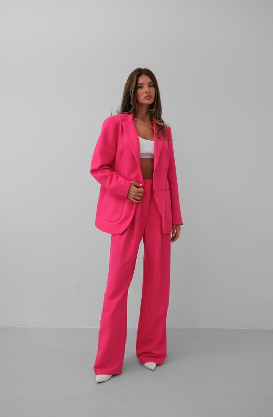 Odijelo Waist Pleated Pant Blazer - Fuchsia