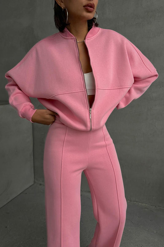 Raised Three Thread Tracksuit - Pink