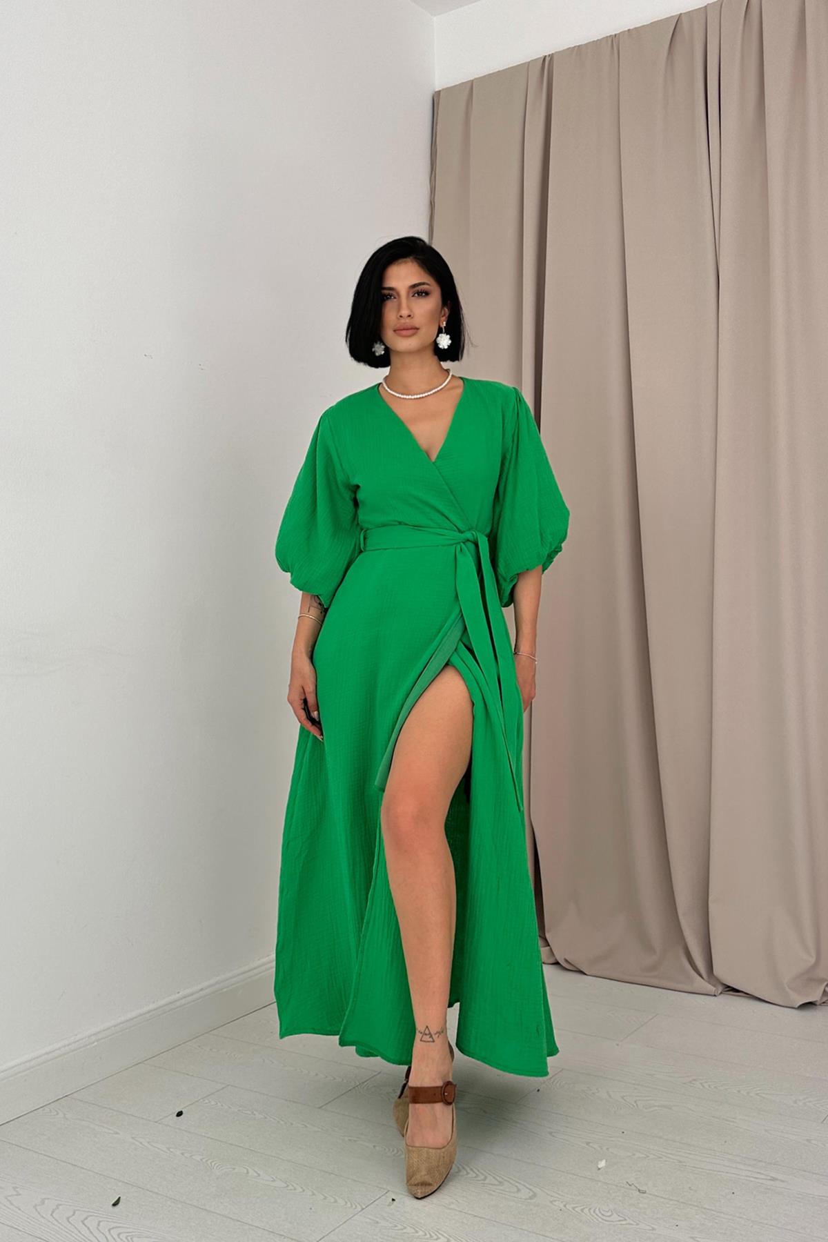 Haljina Belted Muslin - green