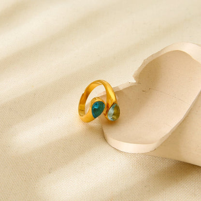 Prsten Luxe Oriented Drop - gold