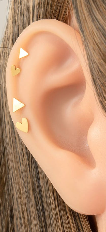 Piercing Solid Heart - silver