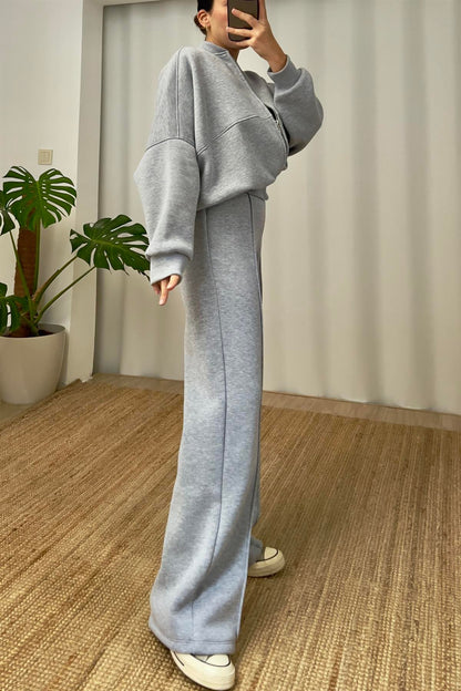 Raised Three Thread Tracksuit - Light Grey