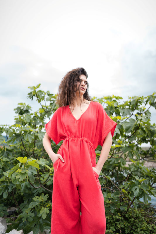 Ease In Jumpsuit - red