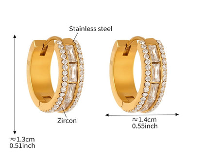 Naušnice Luxe Luxurious Zircon Hoop - gold