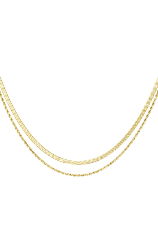 Lančić Luxe Flat and Chain Double - gold