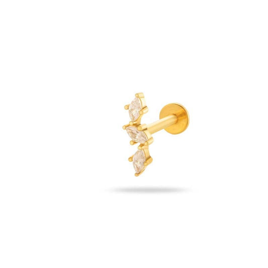 Piercing Three Ovals - gold