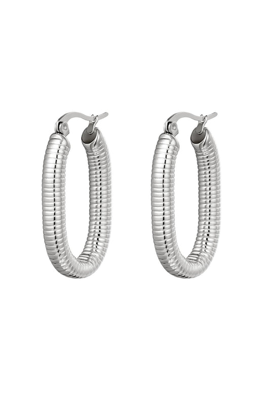 Naušnice Luxe Oval Spring - Silver