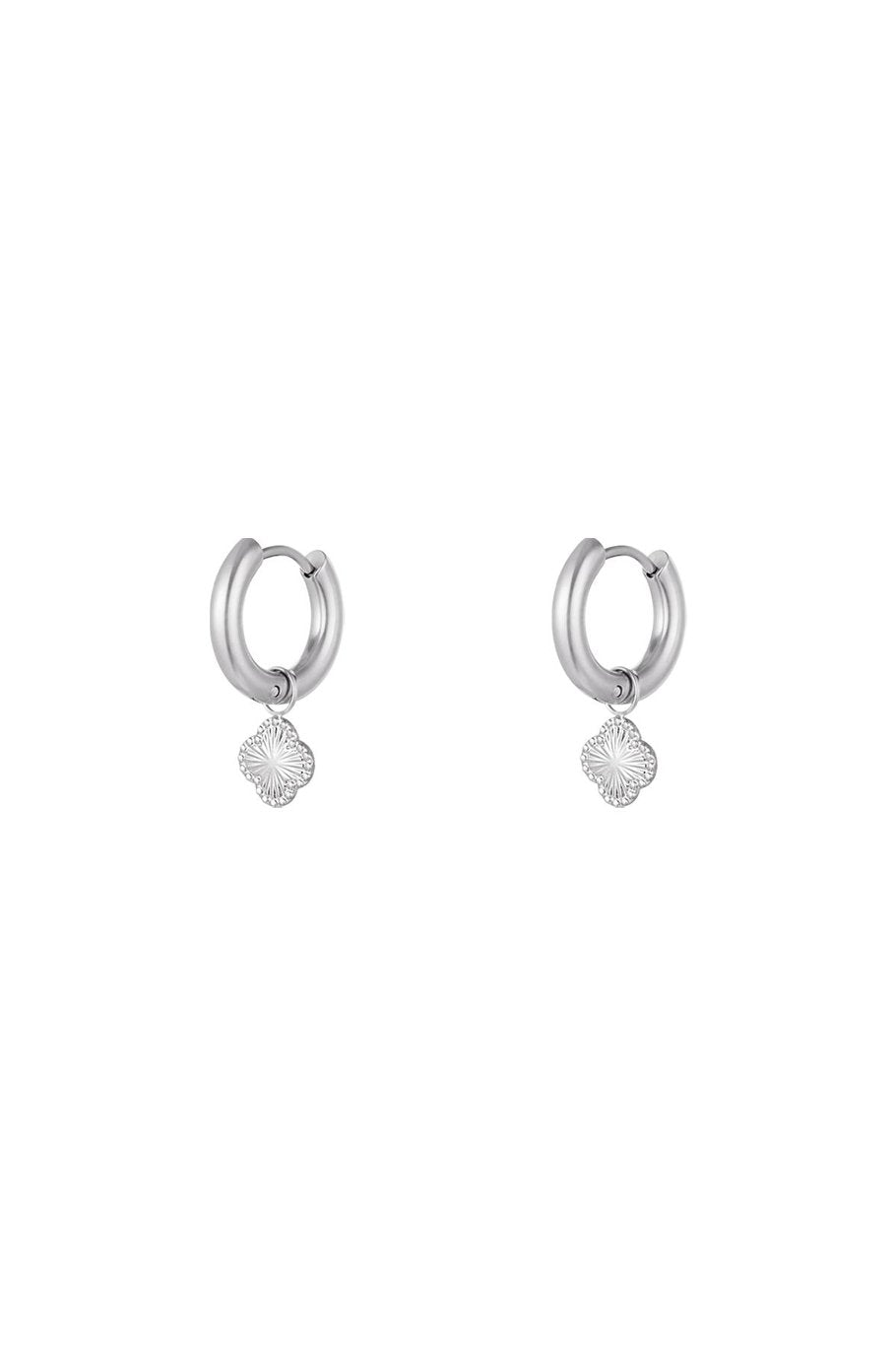 Naušnice Luxe Clover Pattern - silver