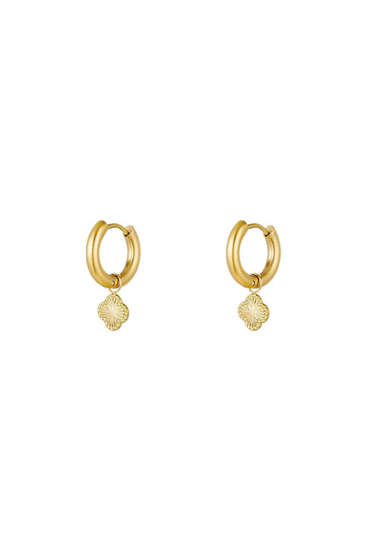 Naušnice Luxe Clover Pattern - gold