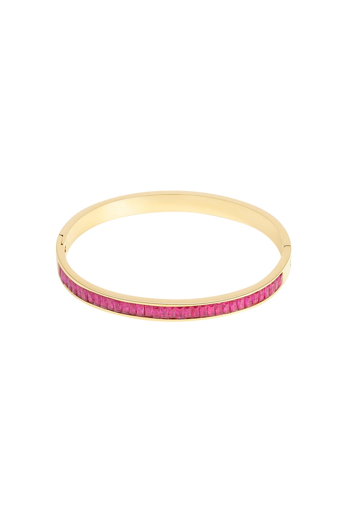 Narukvica Luxe Slave Stones - fuchsia/gold