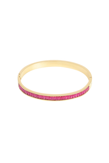 Narukvica Luxe Slave Stones - fuchsia/gold