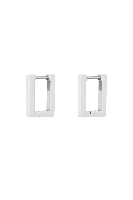 Naušnice Luxe Basic Rectangle - Silver