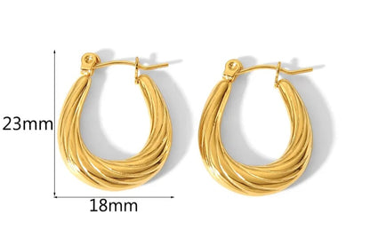 Naušnice Luxe Classic Fashion - gold