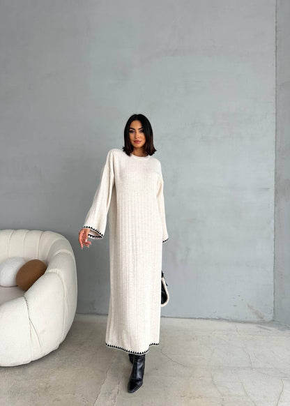 Knitted Dress - Light Beige