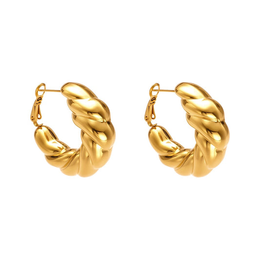 Naušnice Luxe Twist Hoop - gold