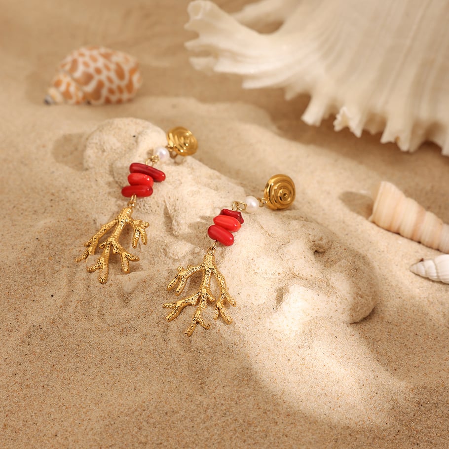 Naušnice Luxe Pearl Coral