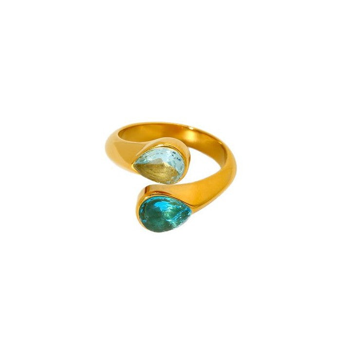 Prsten Luxe Oriented Drop - gold