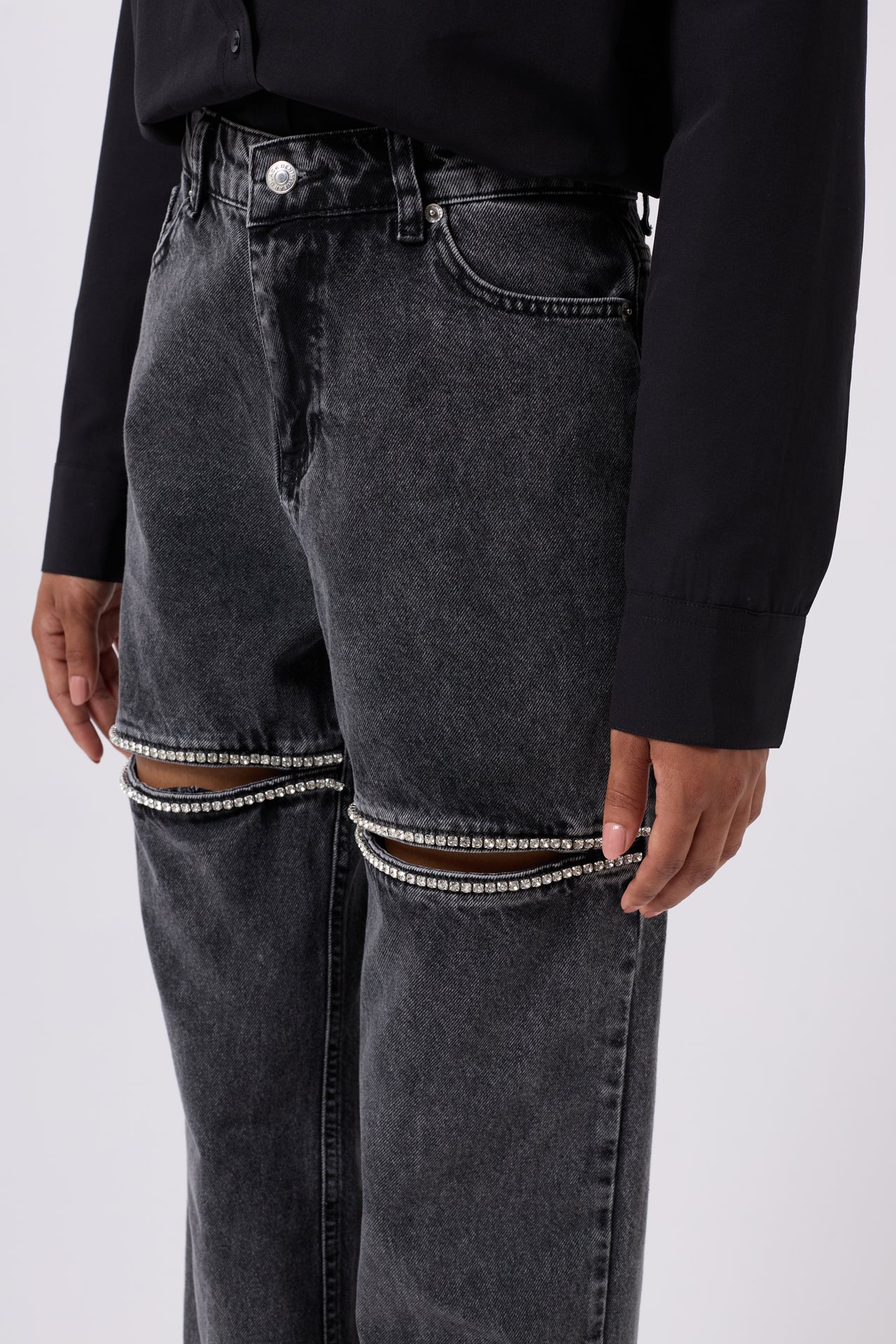 Jeans Leg Decollete Stoned - Blue