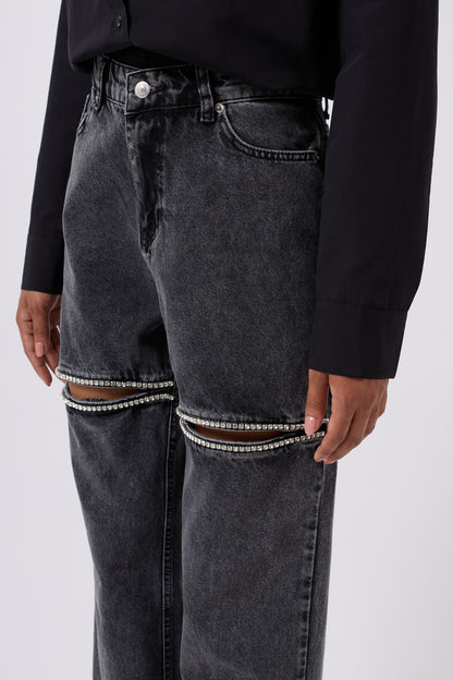 Jeans Leg Decollete Stoned - Blue