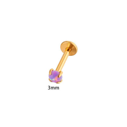 Piercing Purple Zircon - gold