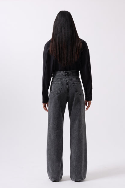 Jeans Leg Decollete Stoned - Blue