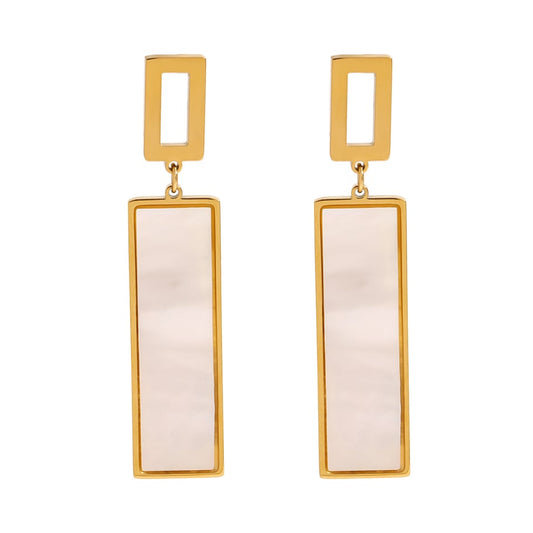 Luxe Geometric Pearl Earrings