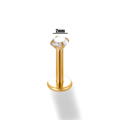 Piercing Transparent Zircon - gold