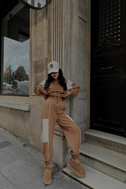 Two-Tone Tracksuit - Brown