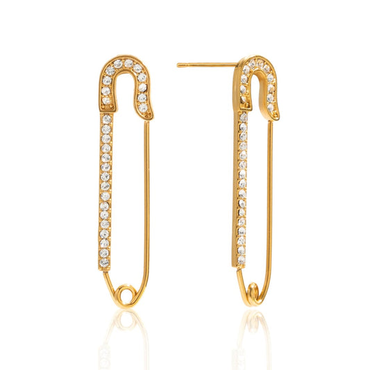 Naušnice Luxe Paper Clip Zircon