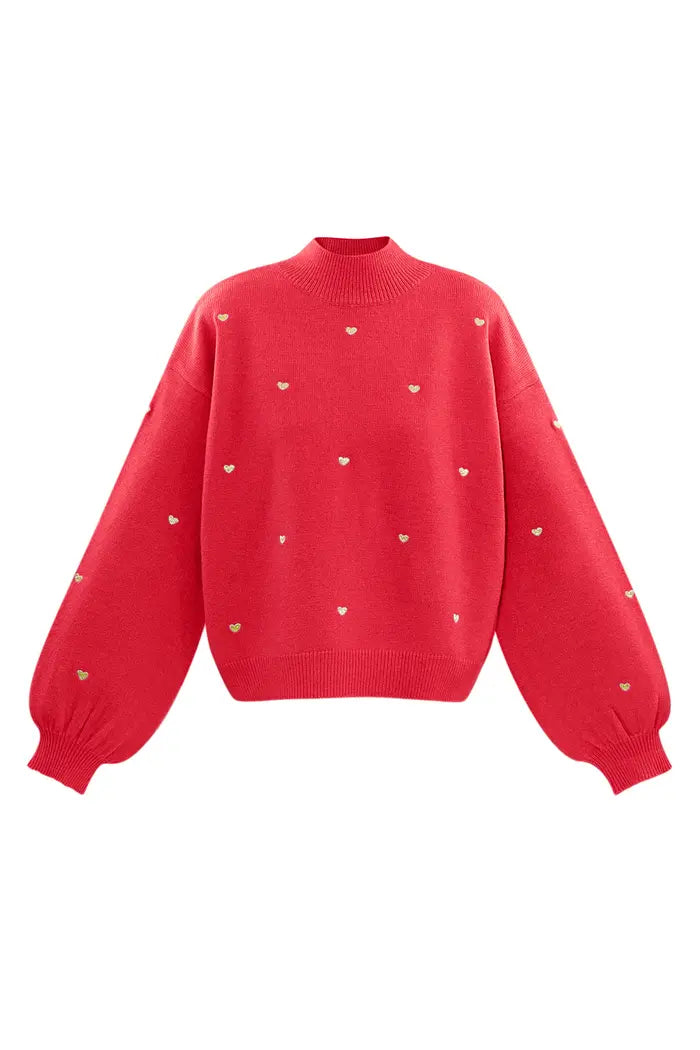 Sweetheart charm sweater - red