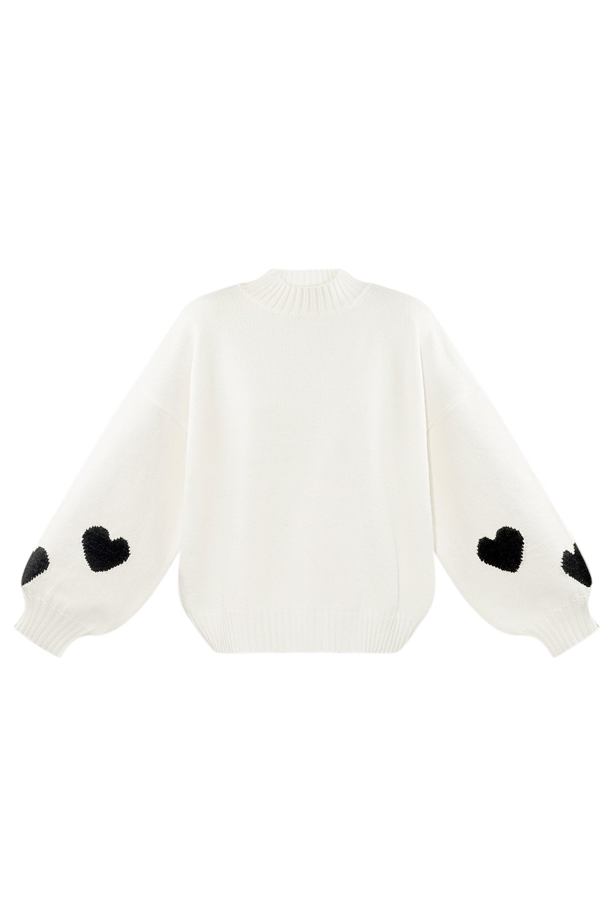 Comfort Heart Knit sweater - white