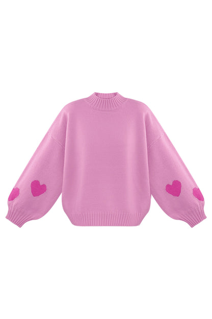 Comfort Heart Knit sweater - pink