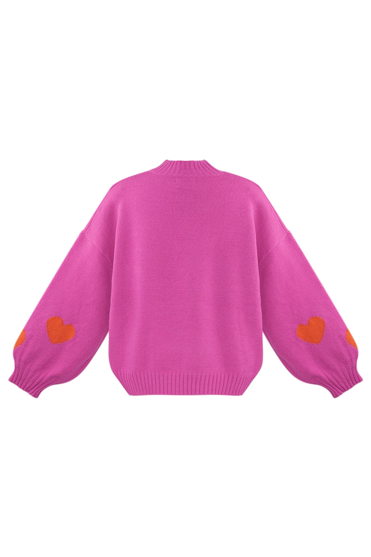 Comfort Heart Knit sweater - fuchsia