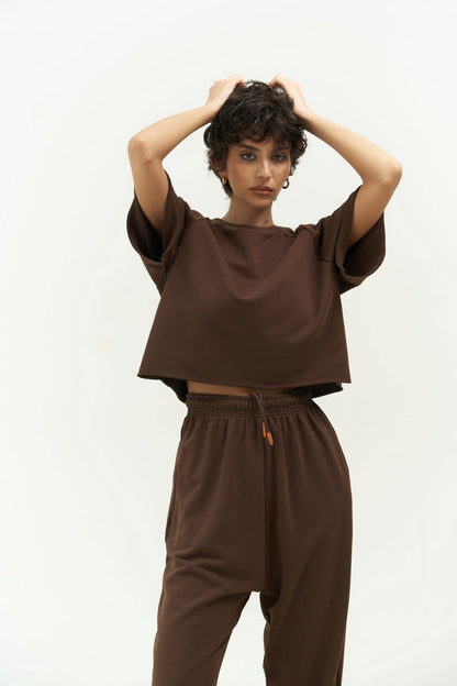 Maxi Shimmering Fabric Double Leg Suit - Ecru
