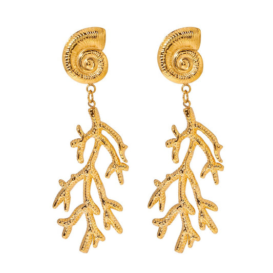 Luxe Shell Coral Earrings