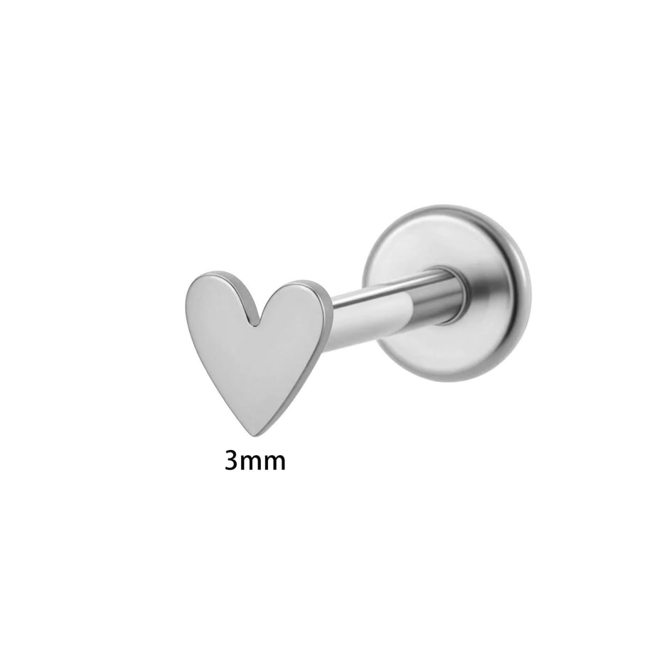 Piercing Solid Heart - silver